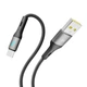 Кабель для зарядки USB YOKI LED YK-LE17 Type-C 3A 1.2 м 60W універсальний смарт інтернет шнур для швидкого заряджання айфона iPhone телефона павербанка роутера шнури для ноутбуків смартфонів і планшетів - зображення 4