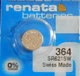 Батарейка часовая Renata 364, V364, D364, SR621SW, SR60, 602 - изображение 4