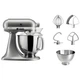 Кухонный комбайн KitchenAid Artisan 4,8 л 5KSM175PSECU с откидным блоком серебристый - изображение 1