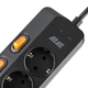 Удлинитель сетевой 3м, 6xТипF, 16A, 2xUSB-A, 1x USB-C фильтр, черный 2E (2000003251230) - изображение 5