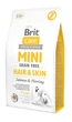 Сухой корм для собак мини пород Brit Care Mini Grain Free Hair & Skin 2 кг (Беззерновой, для Шерсти и Кожи) - зображення 1