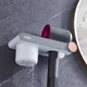Полка с держателем для фена клеящаяся MBM HOME BP-33 WHITE/GRAY бело-серая - изображение 2