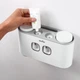 Диспенсер для зубной пасты со стаканами клеящийся MBM HOME BP-25 WHITE/GRAY серый - изображение 4