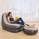 Надувний диван – ліжко AIR SOFA Надувне велюрове садове крісло з пуфом для відпочинку - изображение 2