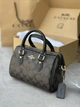 Сумка жіноча Coach Rowan Brown Satchel In Signature Canvas Premium шкіряна коричнева сумка коач рован - зображення 1