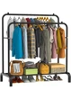 Двойная стойка вешалка для одежды и обуви Smart Loft Master Rack стальная с полкой Black - изображение 1