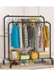Двойная стойка вешалка для одежды и обуви Smart Loft Master Rack стальная с полкой Black - изображение 6