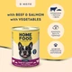 Полнорационный консервированный корм HOME FOOD для взрослых собак с говядиной, лососем и овощами в желе, 360 г - изображение 2