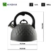Czajnik Kadax z gwizdkiem emaliowany Czarny 2.5 l (5903699493281) - obraz 2