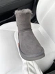 Жіночі угг Замш з Лак П'яткою та Змійкою Short ZIP Grey 2 ZIP Lacquer (40, сірий) - зображення 6