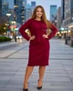 Элегантное женское платье SOLINNA Н-512 турецкая Ангора люкс Бордовый, 56 - изображение 3