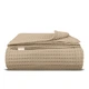 Плед покрывало вафельное COSAS Beige Greek Waffle 75x95 см Бежевый - изображение 1