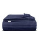 Плед покрывало вафельное COSAS Denim Greek Waffle 75x95 см Темно-синий - изображение 1