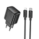 Мережевий Зарядний Пристрій Hoco CS24A 1USB-C PD/QC 25W+Type-C to Lightning Чорний - зображення 1