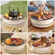 Гриль для барбекю бездымный для мяса, рыбы и овощей 30×30×11,5 см, портативный, с металлической решеткой - изображение 7
