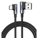 Кабель USB на Type-C Г-подібний UGREEN US176 Right Angle (1m, 3A). Gray - зображення 1