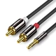 Аудіо кабель mini-jack 3.5mm на Double RCA тюльпан UGREEN AV116 2RCA Male Cable (1м). Black - зображення 5