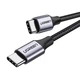 Кабель Type-C на Type-C UGREEN US216 Cable Aluminum Case with Braided (1m, 60W, 3A). Gray - зображення 4