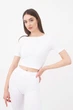 Топ с коротким рукавом и круглым вырезом Giulia CROP T-SHIRT L/XL White-bianco эластичный для йоги и фитнеса - изображение 2