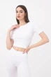 Топ с коротким рукавом и круглым вырезом Giulia CROP T-SHIRT L/XL White-bianco эластичный для йоги и фитнеса - изображение 3
