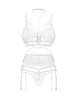 Комплект Obsessive Premisis 3-pcs crotchless L/XL Білий (SX3119) - изображение 2