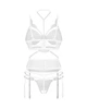 Комплект Obsessive Premisis 3-pcs crotchless L/XL Білий (SX3119) - изображение 3