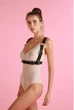 Портупея женская на грудь из натуральной кожи черного цвета Loveshop K7 размер One Size - изображение 1