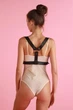 Портупея женская на грудь из натуральной кожи черного цвета Loveshop K7 размер One Size - изображение 2