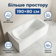 Акрилова ванна Insanа Alpina 190x80см прямокутна глибина 38см дл готелю ванної дому квартири біла без ног - изображение 6