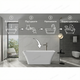 Ванна акриловая отдельностоящая Insana BS - Liza 170x75х58 см для отеля дома SPA чаша овальная белая - изображение 8