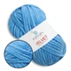 Пряжа плюшевая Popyarn Velvet (Попярн Вельвет) №019 Яркая бирюза - 100% полиэстер, 100 г / 120 м, для пледов, игрушек, вязания спицами и крючком - изображение 1