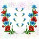 Водорастворимый флизелин с рисунком 20*30 см для вышивки "Маки и васильки", Confetti - изображение 1