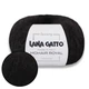 Lana Gatto Mohair Royal, Черный №5000 - итальянская пряжа кид мохер с нейлоном, 25г / 215м, тонкая, для паутинок, ажурных изделий, свитеров - изображение 1