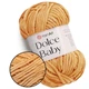 YarnArt Dolce Baby, Какао №855 − плюшевая пряжа ЯрнАрт Дольче Беби, 50 г / 85 м, для вязания игрушек, пледов, пинеток и детской одежды - изображение 1