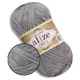 Пряжа Alize Diva (Ализе Дива) Угольно-серый №87, летняя нить 100г/350м, микрофибра для вязания крючком и спицами - изображение 1