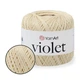 Пряжа YarnArt Violet Молочный №6194, ЯрнАрт Виолет турецкая нить для вязания 100% хлопок для игрушек, пинеток, пледов и одежды спицами и крючком - изображение 1