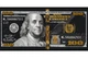 Картина по номерам 40*80 на холсте в офис для мотивации "Gold franklin. Франклин. 100 долларов с золотой краской металлик" Оригами / Origami, набор дл - изображение 2