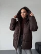 Женская зимняя куртка с капюшоном и поясом K&ML 61 M ( 46 - 48 ) Коричневий ( 61 - 02 ) - изображение 10
