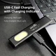 Акумуляторний плоский ліхтарик Warsun LED в металевому корпусі з USB-C, Магнітом і Потужністю 600Lm, Чорний - зображення 5