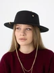 Фетровая шляпа канотье с цепью и булавкой D.Hats цвет черный - изображение 3