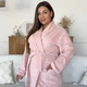 Халат женский теплый велюровый 2XL-3XL персиковый In Love Peach Fuzz Cosy V011 - изображение 4