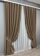 Комплект готовых штор VR-Textil Лен Саванна № 688ш Коричневый 150х270 см 2 шт (30-467) - изображение 3