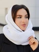 Женский снуд-хомут вязаный 140 х 40 Белый - изображение 8