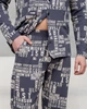Мужская пижама на пуговицах - Надписи - Family look для пары 2XL - изображение 6