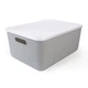 Ящик для хранения с крышкой MBM HOME FH-13/FH-16 GRAY пластиковый серый - изображение 1