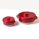 Форма для запікання кругла з кришкою MBM HOME KP-45 M WHITE/RED, біло-червона - зображення 7