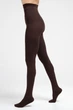 Женские теплые колготки с высоким содержанием хлопка Giulia ELITE COTTON 350 2 Brown-chocolate, плотные зимние колготки - изображение 3