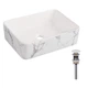Раковина накладная Qtap Tern 480x370x135 мм, Marble, прямоугольная, с донным клапаном QT17116069MR - изображение 1