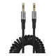 Кабель Aux Hoco UPA33 audio cable AUX Jack 3.5 to Jack 3.5 1.5m із пружної плетеної обплетки для смартфона/ магнітолі Чорний - зображення 1