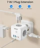 Зарядний пристрій для телефону Lencent трійник на 3 розетки з двома USB і Type C мережевий розгалужувач - зображення 2